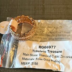 Rose Gold Plated Cubic Zirconia Fashion Ring